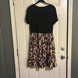 Black and Tan Leopard Print Dress